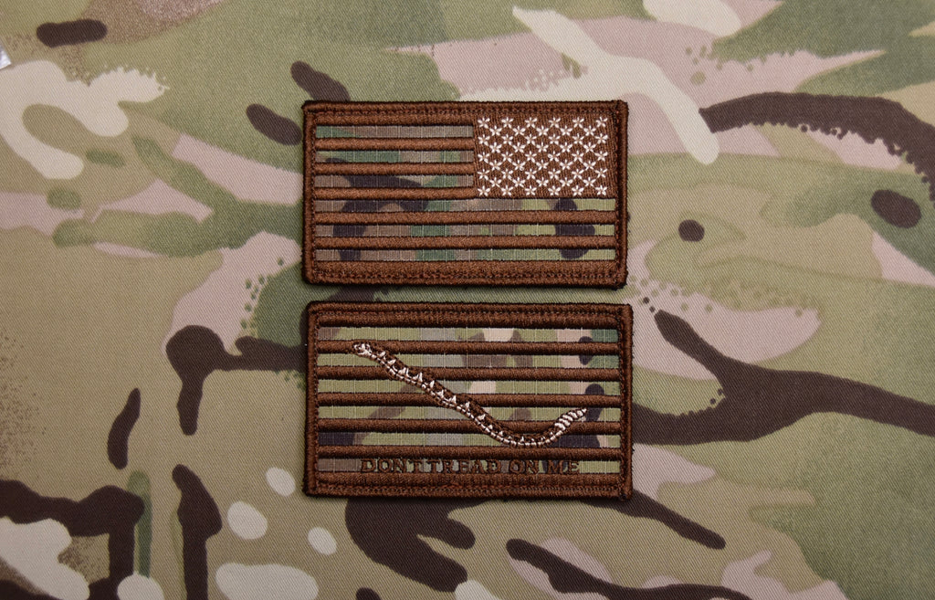 Multicam Reverse US Flag & USN First Navy Jack Patch Set