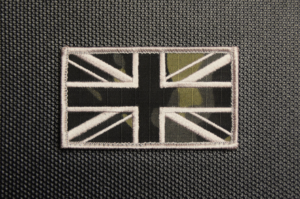 Multicam Black UK Flag Embroidered Patch