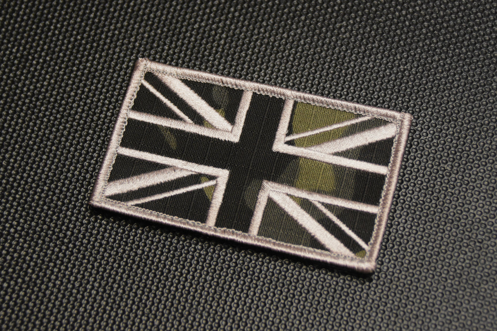 Multicam Black UK Flag Embroidered Patch