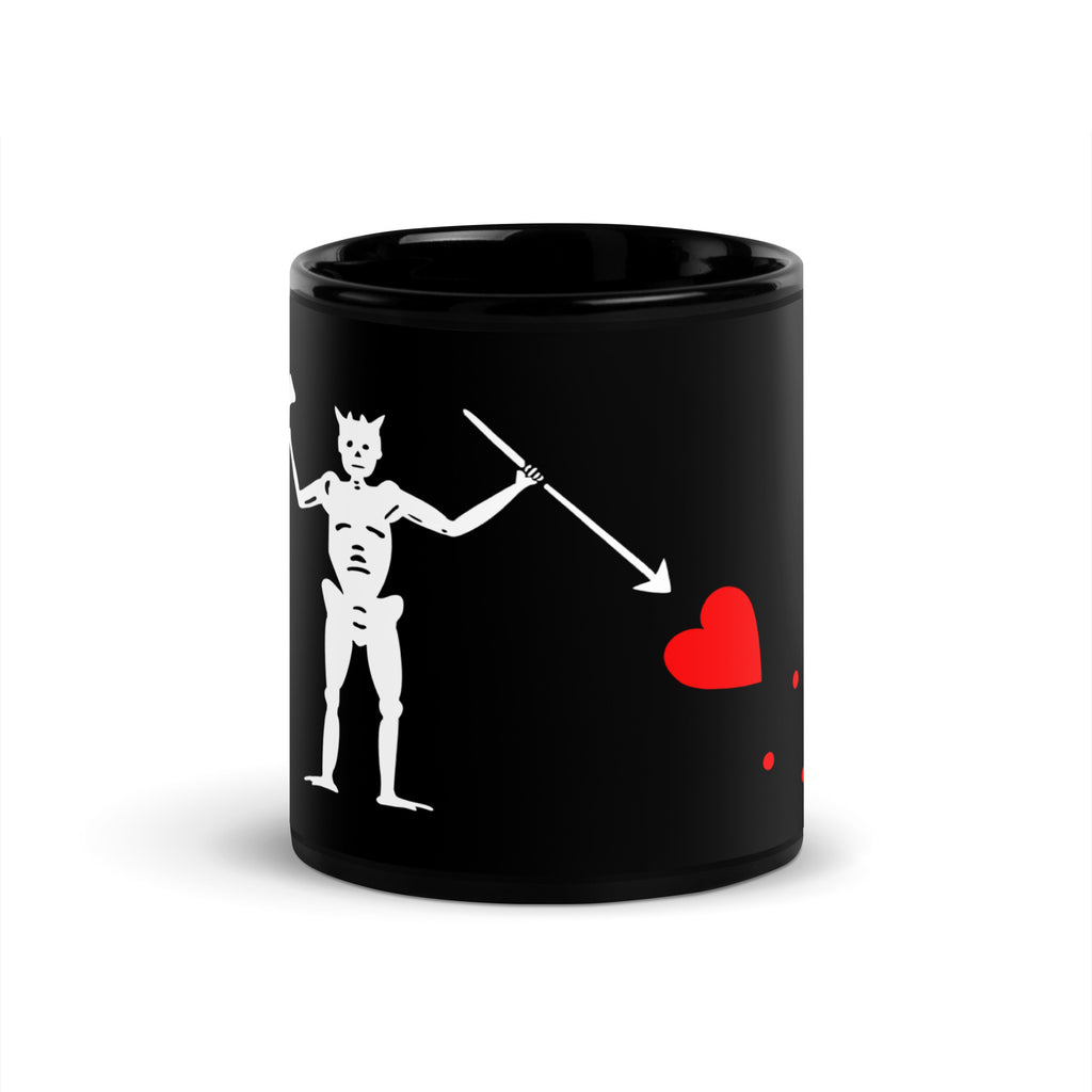 Blackbeard Pirate Flag Black Glossy Mug