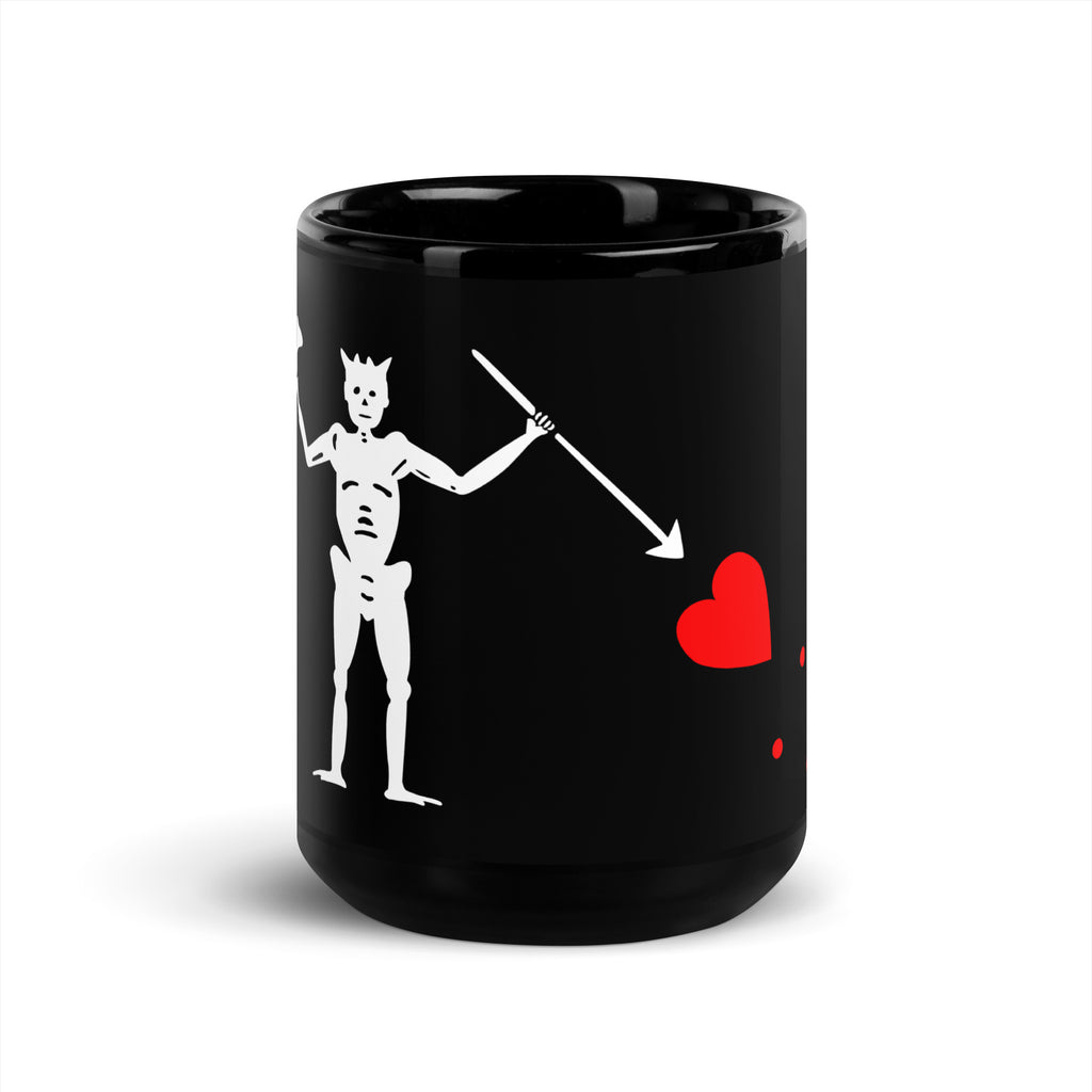 Blackbeard Pirate Flag Black Glossy Mug