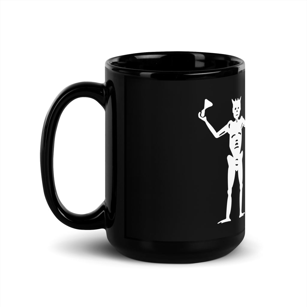 Blackbeard Pirate Flag Black Glossy Mug