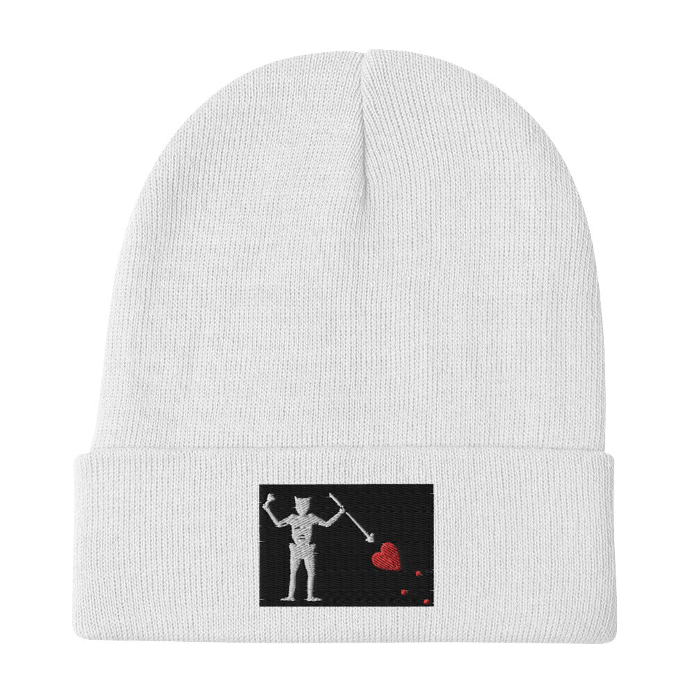 Blackbeard Pirate Flag Embroidered Beanie