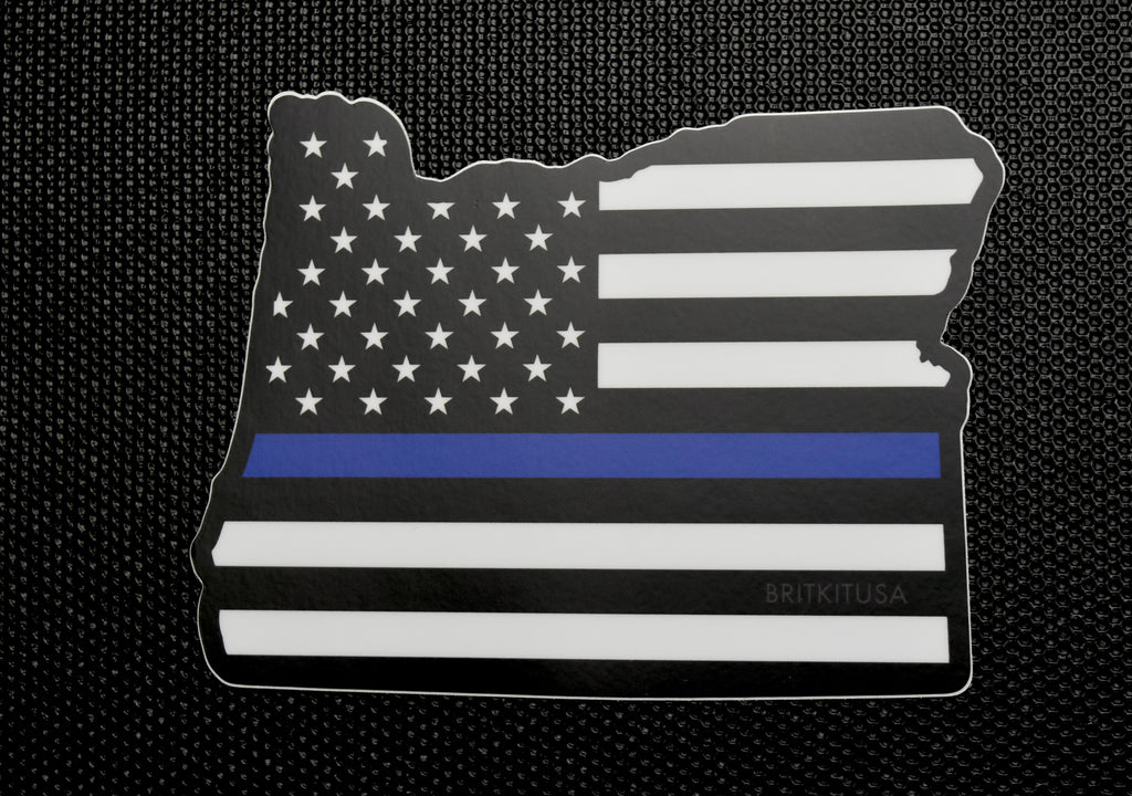 Oregon State Thin Blue Line 3D PVC Morale Patch & Decal Set