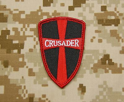 Crusader Cross Shield Morale Patch - Black & Red