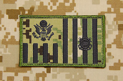 NWU Type III US Coast Guard Ensign Flag & Reverse US Flag Uniform Patch Set