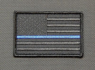 Blackout Thin Blue Line United States Flag Morale Patch