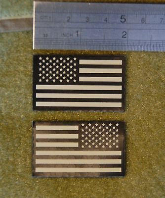 Reversed Mini 2x1 Inch Infrared IR US Black and tan Flag Patch
