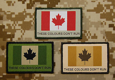 Canadian These Colours Don't Run Woven Morale Patch Set