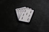 AK47 Playing Cards Woven Morale Patch - Black On White