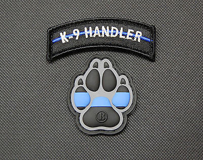 K9 Thin Blue Line Police Dog Handler Patch Set