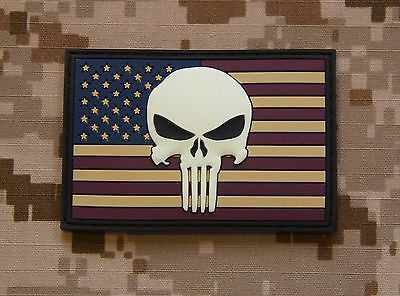 USA Flag 3D PVC Morale Patch - GITD Version