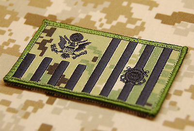 NWU Type III US Coast Guard Ensign Flag & Reverse US Flag Uniform Patch Set