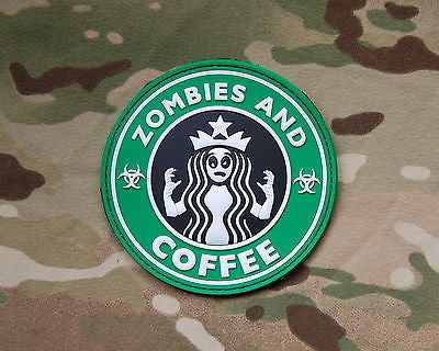 Embroidered Starbucks Zombies and Coffee Velcro Morale Patch