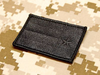 Reverse Blackout Texas State Flag Lone Star State Patch Velcro