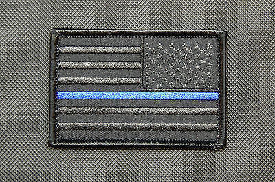 Blackout Thin Blue Line Reverse United States Flag Morale Patch