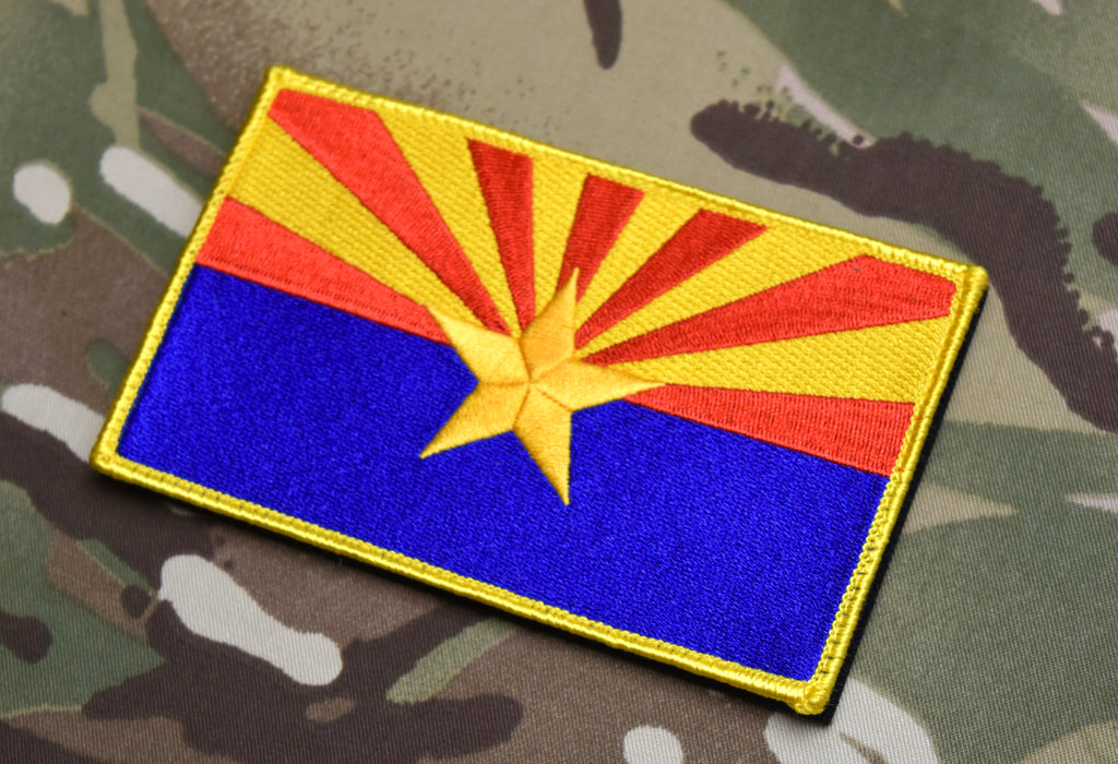 Large 3"x5" Arizona State Flag Morale Patch Set