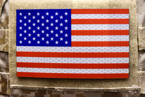 K9 US Flag 3D PVC Morale Patch -Thin Blue Line GITD