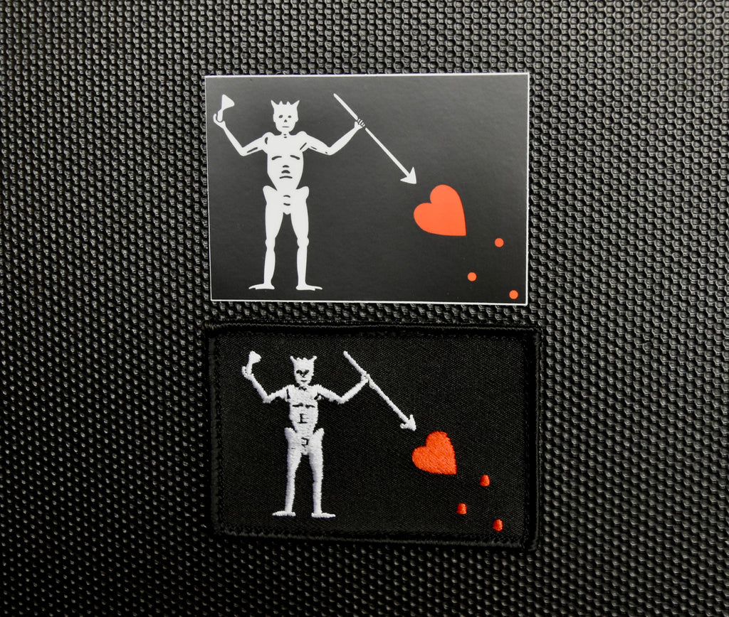 Blackbeard Pirate Flag Patch & Decal Set