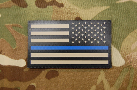 Premium Embroidered UK Thin Blue Line Poppy Patch
