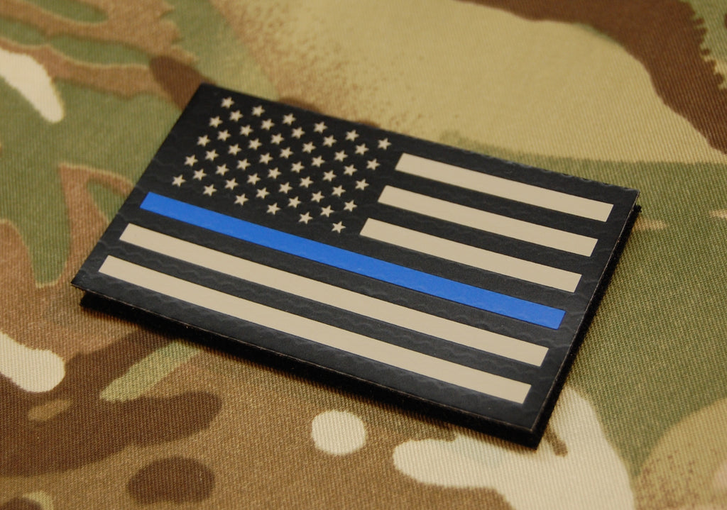 Infrared Thin Blue Line US Flag Patch
