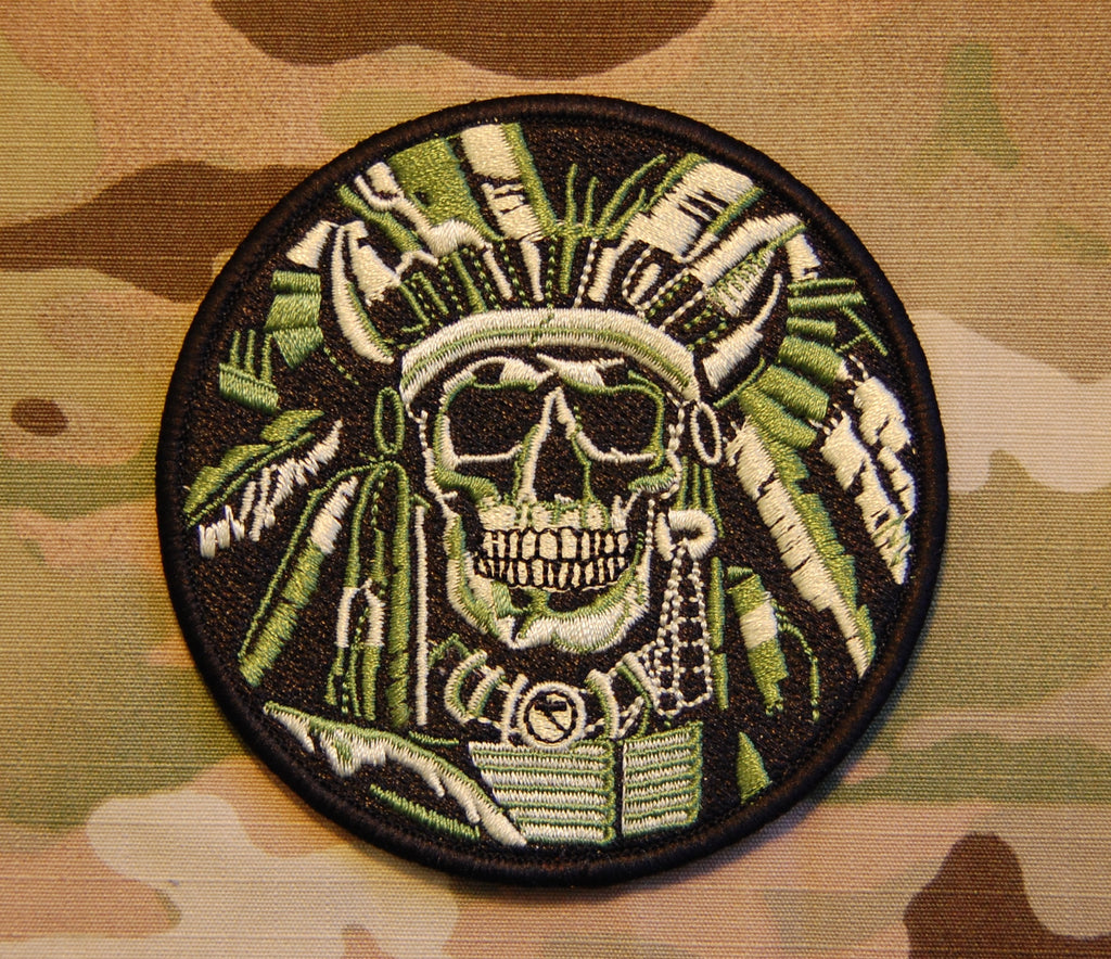 Indian Chief Skull Embroidered Morale Patch