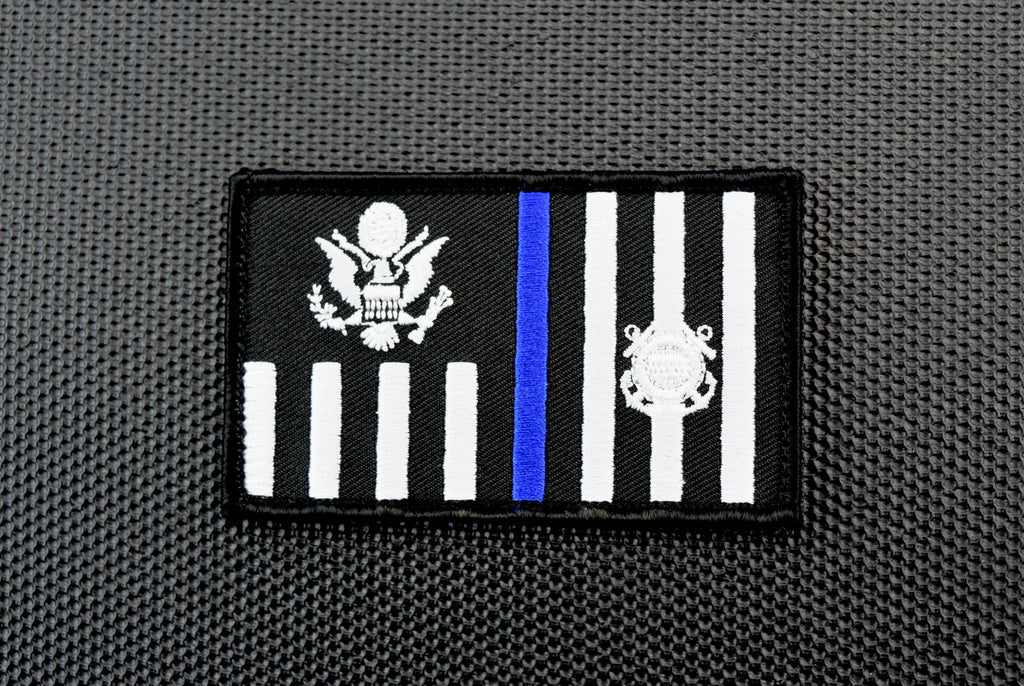 US Coast Guard Ensign Flag Thin Blue Line Patch