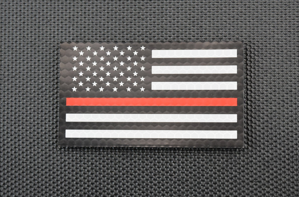 Infrared Thin Red Line US Flag Patch Set