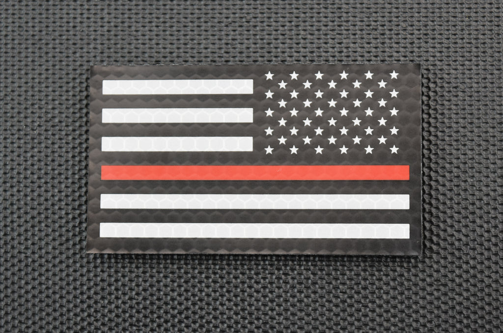 Infrared Thin Red Line US Flag Patch Set