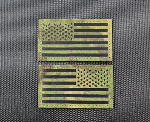 Large Infrared Multicam IR US Flag Patch 5" x 3" - Merrowed Border