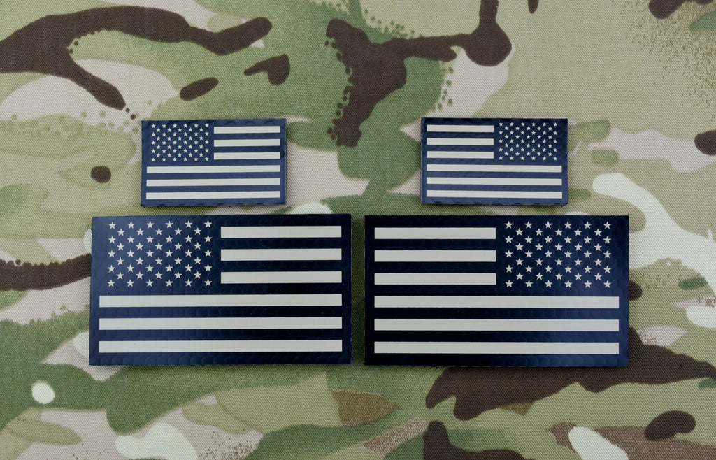 Infrared US Flag Standard & Mini Full Patch Set - Tan & Black