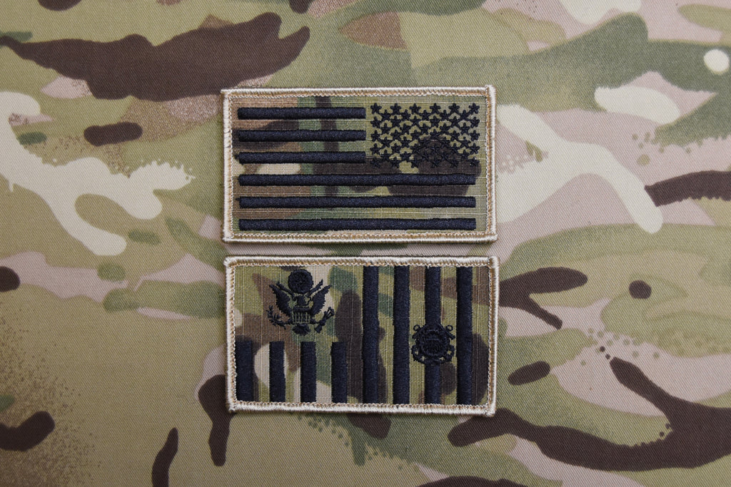 USCG Ensign / REV US Flag Multicam Patch Set