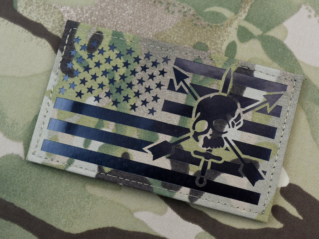 Infrared Multicam IR US Flag Patch 3.5" x 2" Special Forces CIF