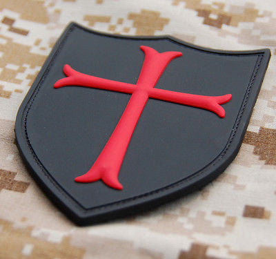 Crusader Cross Shield Morale 3D PVC Patch