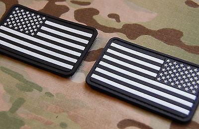 US Flag PVC Morale Patch Set - Urban GITD