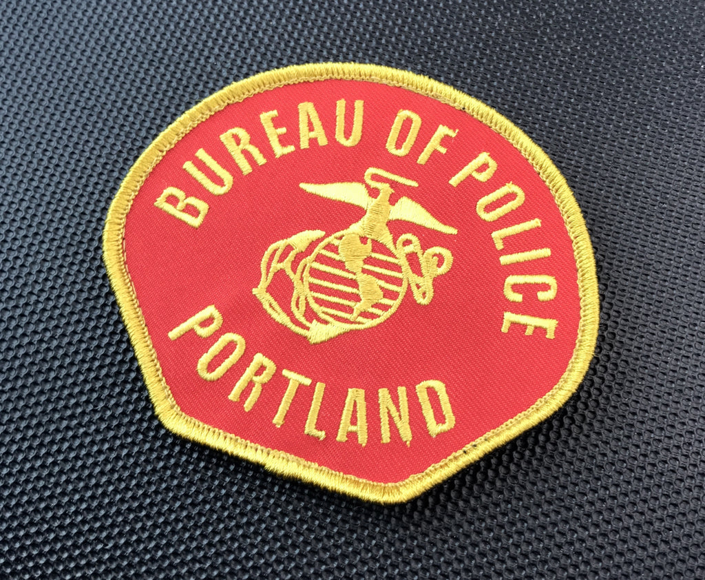 Portland Police USMC Veteran Morale Patch - Velcro backed version