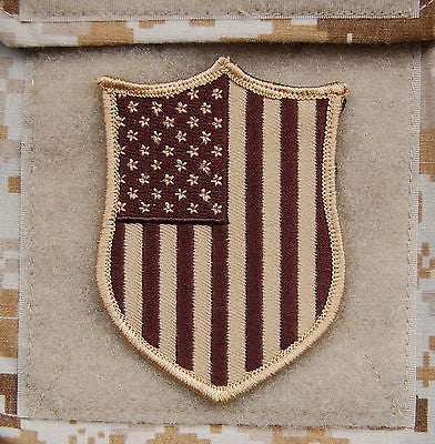US Flag Shield Morale Patch - Desert