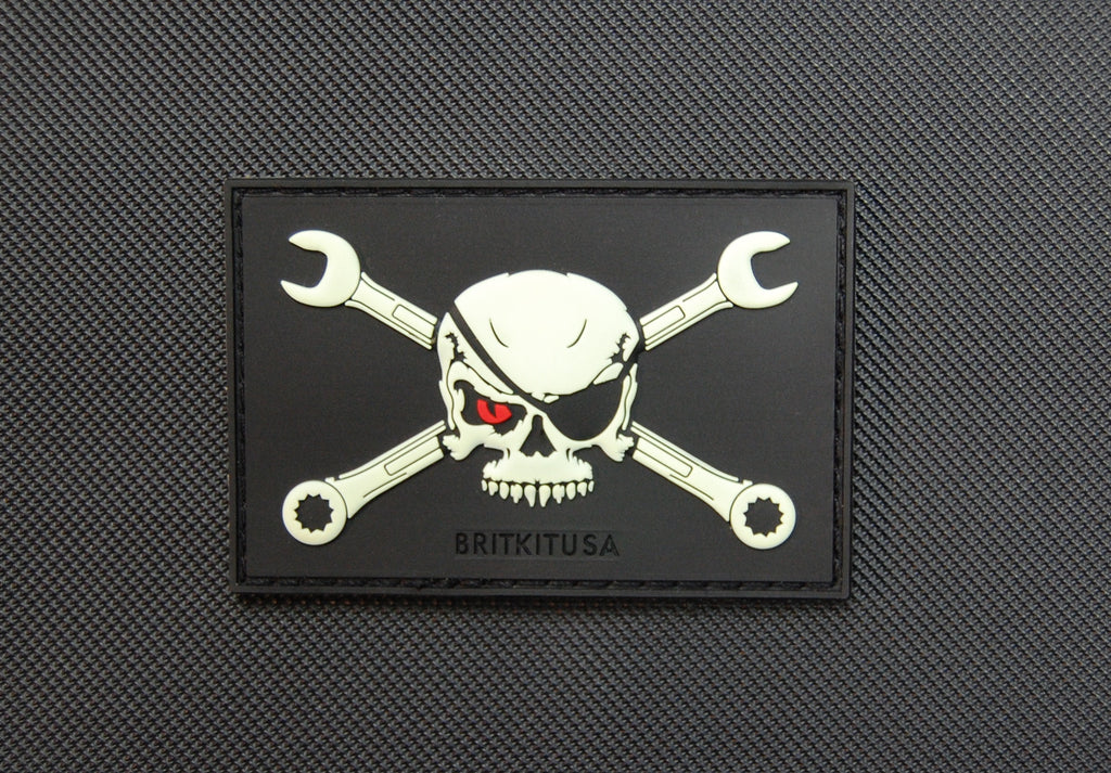 Skull & Wrenches Glow In Dark 3D PVC Morale Patch