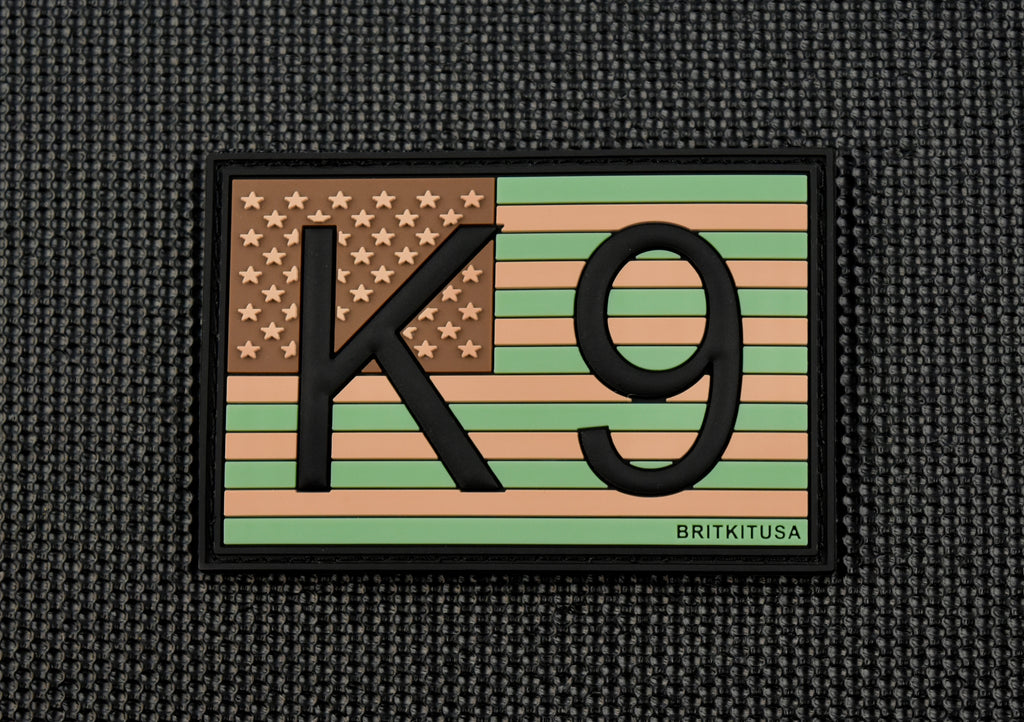 K9 US Flag 3D PVC Morale Patch - Multicam