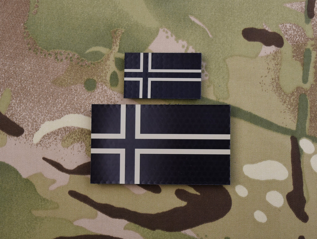 Infrared Norway Flag Patch Set; Standard & Mini