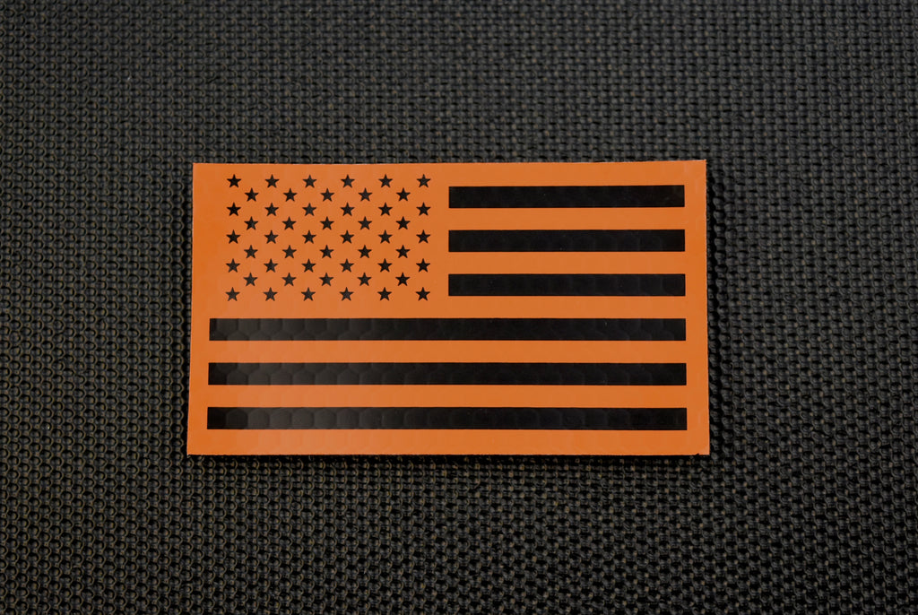 Infrared US Flag Patch Set - Orange & Black / Search & Rescue