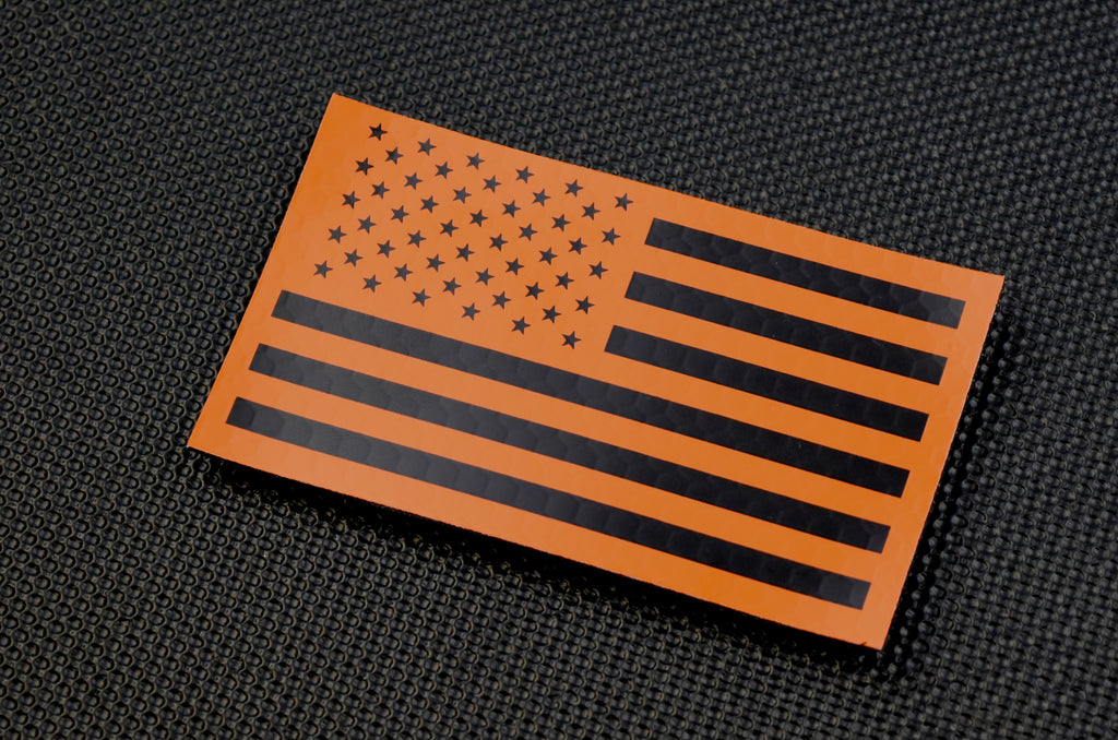 Infrared US Flag Patch Set - Orange & Black / Search & Rescue