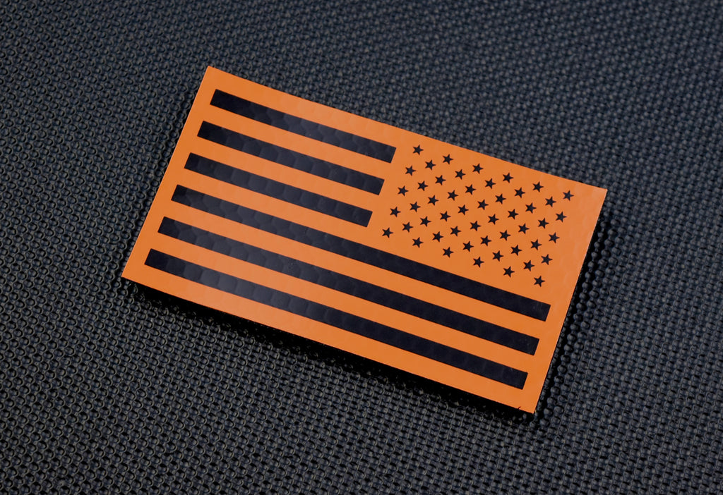 Infrared Reverse US Flag Patch - Orange & Black / Search & Rescue
