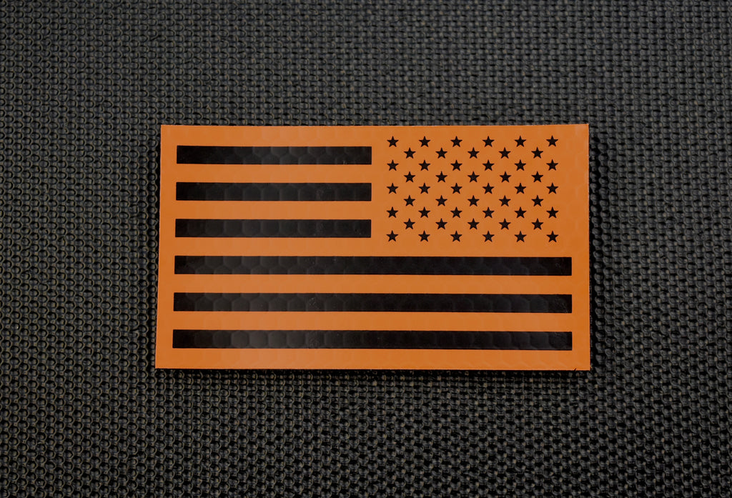 Infrared US Flag Patch Set - Orange & Black / Search & Rescue
