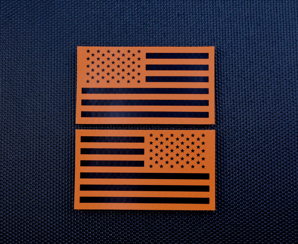 Infrared US Flag Patch Set - Orange & Black / Search & Rescue