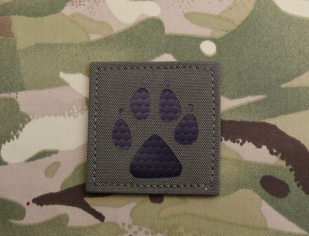 Infrared K9 Paw Laser Cut Morale Patch - Ranger Green