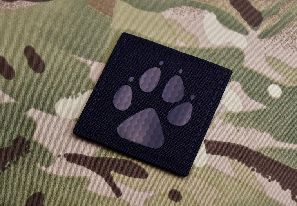 Infrared K9 Paw Laser Cut Morale Patch - Black