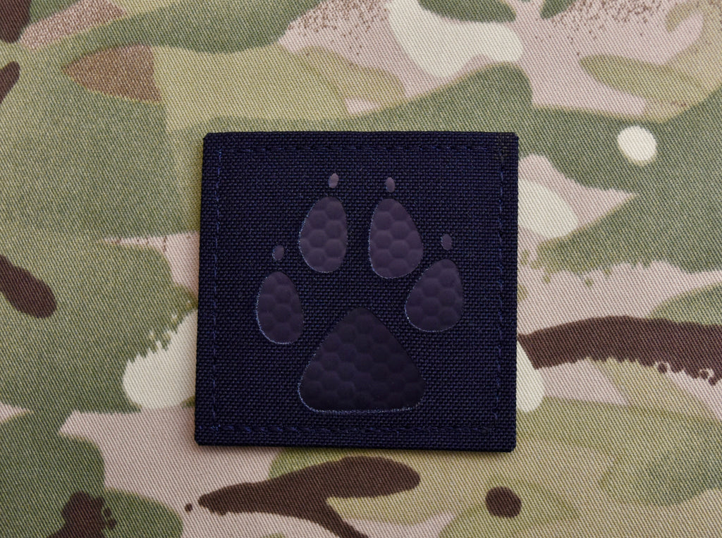 Infrared K9 Paw Laser Cut Morale Patch - Black