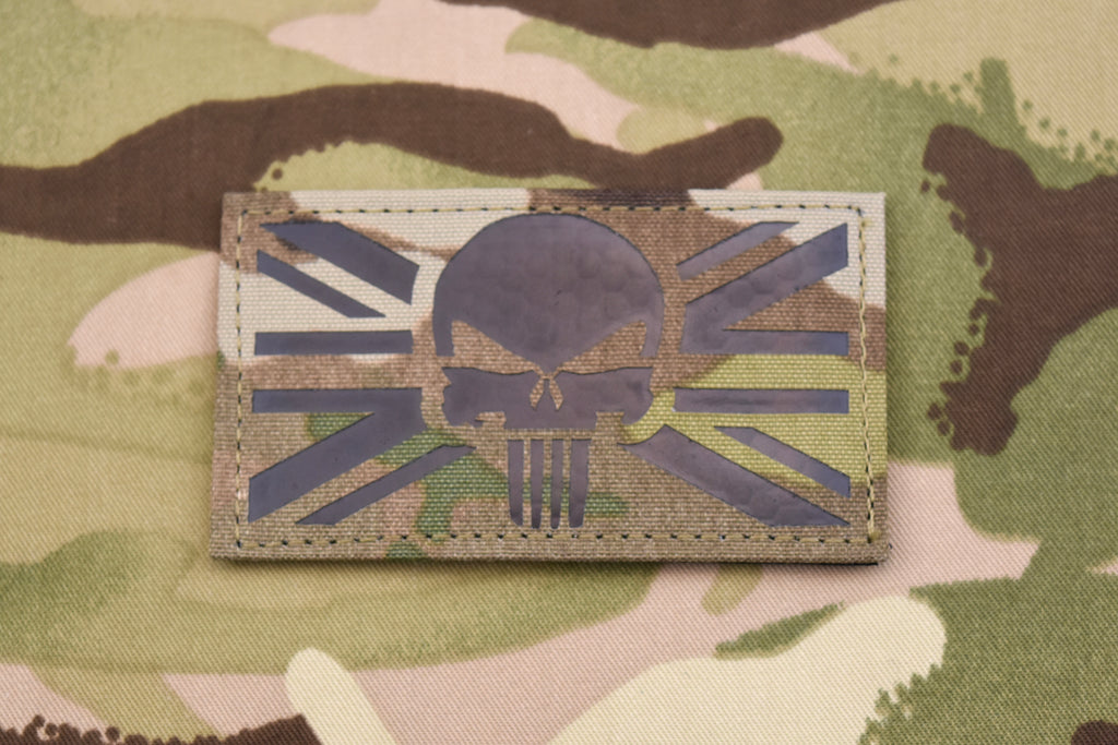 Infrared Multicam Skull UK Flag Morale Patch