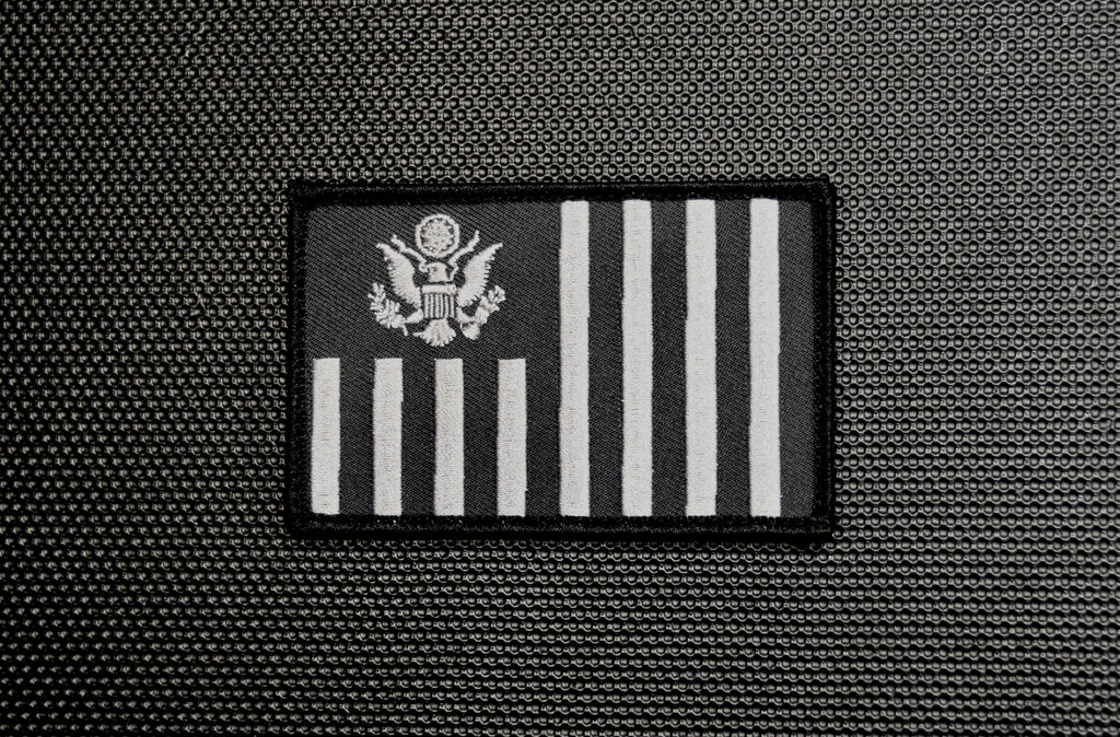 American Flag Black Border Patch, Small Size